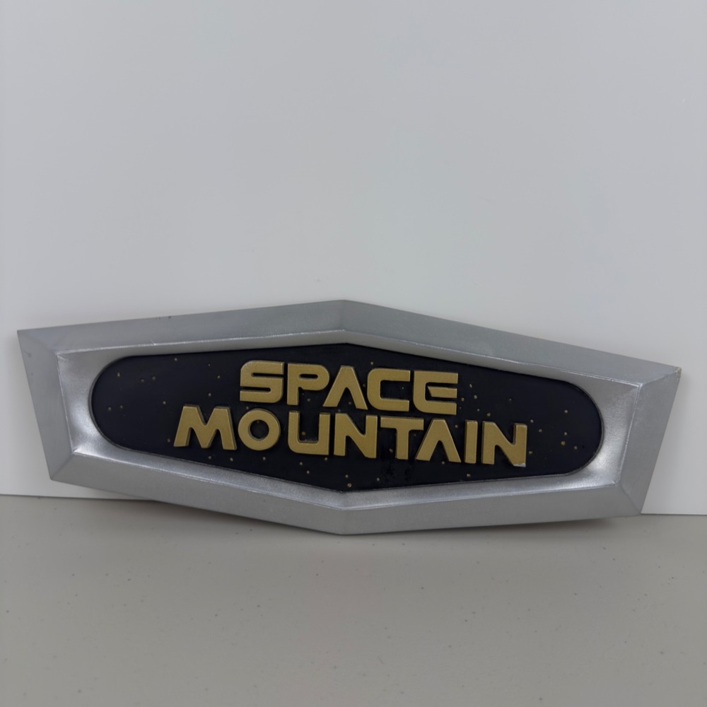 Disney Space Mountain Original Attraction Sign Wall Decor Plaque 16x6 Silver